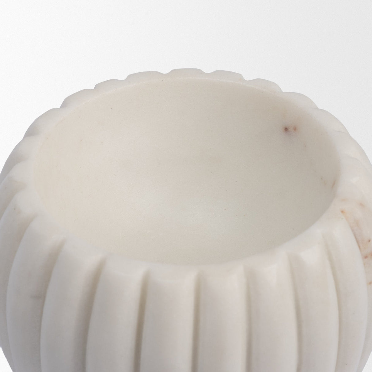 Cava Ribbed White Marble Mortar & Pestle by Mercana at Eve Furniture