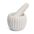 Cava Ribbed White Marble Mortar & Pestle by Mercana at Eve Furniture