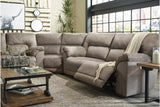 Cavalcade Slate 3-Piece Power Reclining Sectional by Ashley at Eve Furniture