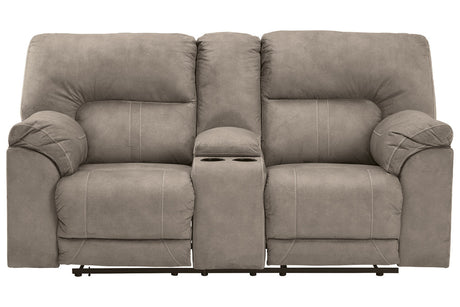 Cavalcade Slate Power Reclining Loveseat with Console by Ashley at Eve Furniture