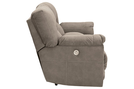 Cavalcade Slate Power Reclining Loveseat with Console by Ashley at Eve Furniture