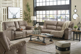 Cavalcade Slate Power Reclining Sofa and Loveseat by Ashley at Eve Furniture