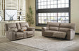 Cavalcade Slate Power Reclining Sofa and Loveseat by Ashley at Eve Furniture