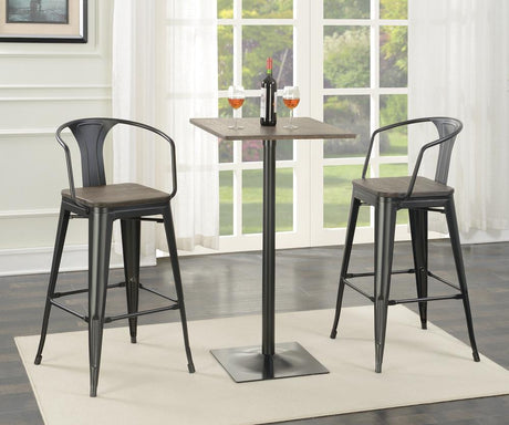 Cavalier Dark Elm/Matte Black Square Bar Table by Coaster at Eve Furniture
