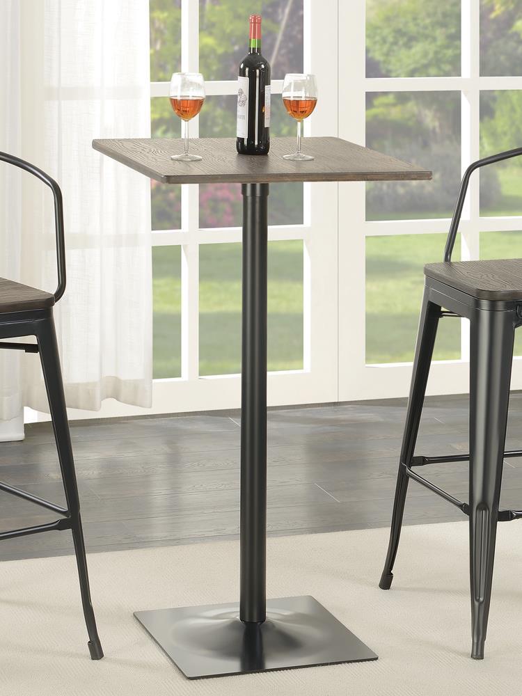 Cavalier Dark Elm/Matte Black Square Bar Table by Coaster at Eve Furniture