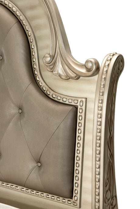 Cavalier Silver California King Upholstered Sleigh Bed by Homelegance at Eve Furniture