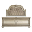 Cavalier Silver California King Upholstered Sleigh Bed by Homelegance at Eve Furniture