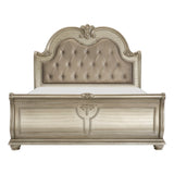 Cavalier Silver California King Upholstered Sleigh Bed by Homelegance at Eve Furniture