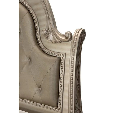 Cavalier Silver King Upholstered Sleigh Bed by Homelegance at Eve Furniture