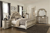 Cavalier Silver King Upholstered Sleigh Bed by Homelegance at Eve Furniture