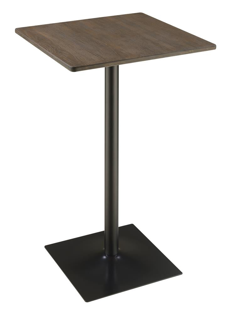 Cavalier Dark Elm/Matte Black Square Bar Table