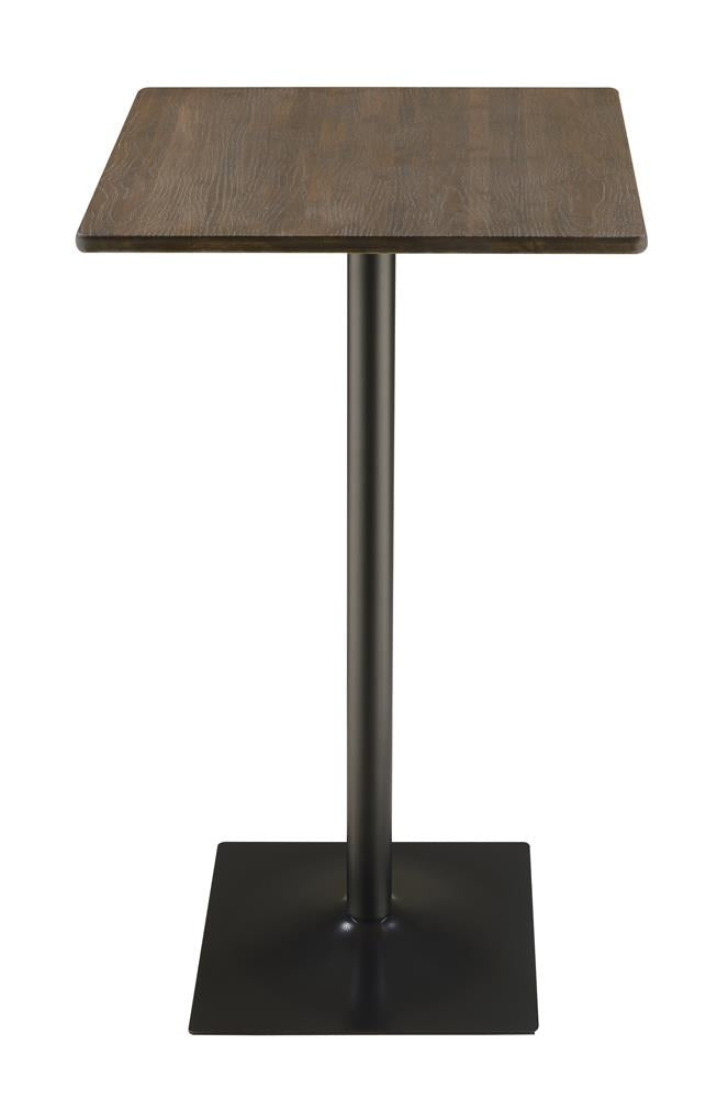 Cavalier Dark Elm/Matte Black Square Bar Table