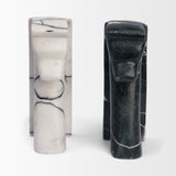 Cavalli Black and White Marble Horse Bookends by Mercana at Eve Furniture