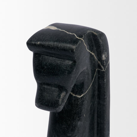 Cavalli Black and White Marble Horse Bookends by Mercana at Eve Furniture