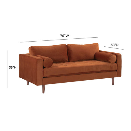 Cave Velvet Loveseat by TOV Furniture at Eve Furniture