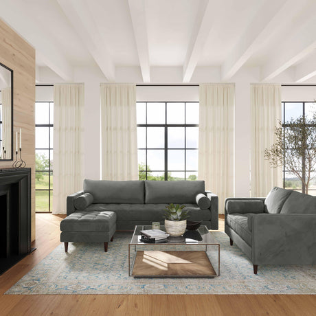 Cave Velvet Sectional by TOV Furniture at Eve Furniture