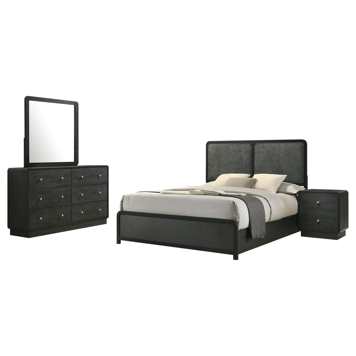 Cavelle Black 4-Piece Eastern King Bedroom Set by Coaster at Eve Furniture