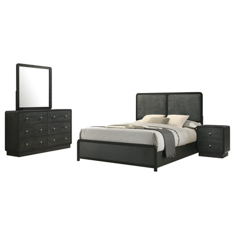 Cavelle Black 4-Piece Eastern King Bedroom Set by Coaster at Eve Furniture