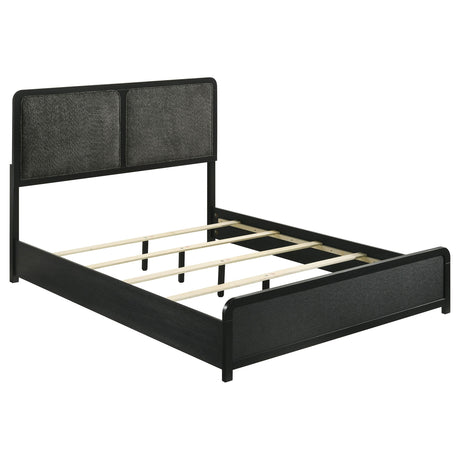 Cavelle Black 47-inch Upholstered Eastern King Bed by Coaster at Eve Furniture