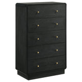 Cavelle Black 5-Piece Eastern King Bedroom Set by Coaster at Eve Furniture