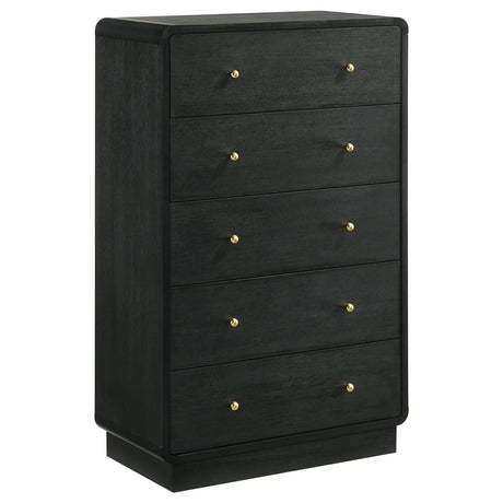 Cavelle Black 5-Piece Eastern King Bedroom Set by Coaster at Eve Furniture