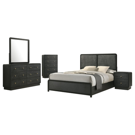 Cavelle Black 5-Piece Eastern King Bedroom Set by Coaster at Eve Furniture