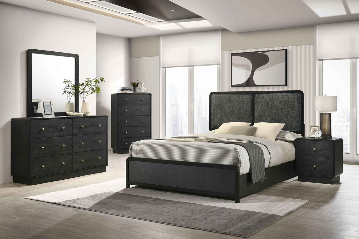 Cavelle Black 51-inch Upholstered Full Panel Bed by Coaster at Eve Furniture