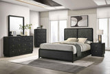 Cavelle Black 51-inch Upholstered Full Panel Bed by Coaster at Eve Furniture