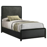 Cavelle Black 51-inch Upholstered Twin Panel Bed by Coaster at Eve Furniture