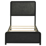 Cavelle Black 51-inch Upholstered Twin Panel Bed by Coaster at Eve Furniture