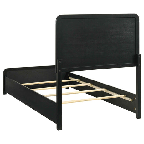 Cavelle Black 51-inch Upholstered Twin Panel Bed by Coaster at Eve Furniture