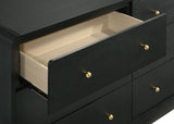Cavelle Black 6-drawer Dresser and Mirror by Coaster at Eve Furniture