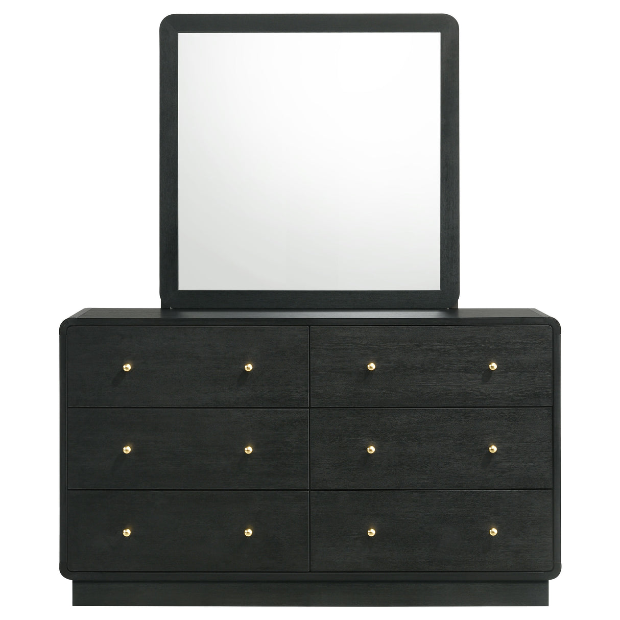 Cavelle Black 6-drawer Dresser and Mirror by Coaster at Eve Furniture