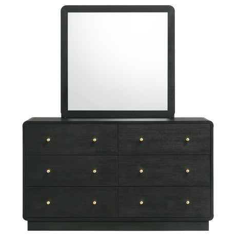 Cavelle Black 6-drawer Dresser and Mirror by Coaster at Eve Furniture