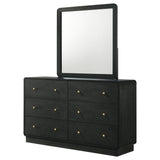 Cavelle Black 6-drawer Dresser and Mirror by Coaster at Eve Furniture