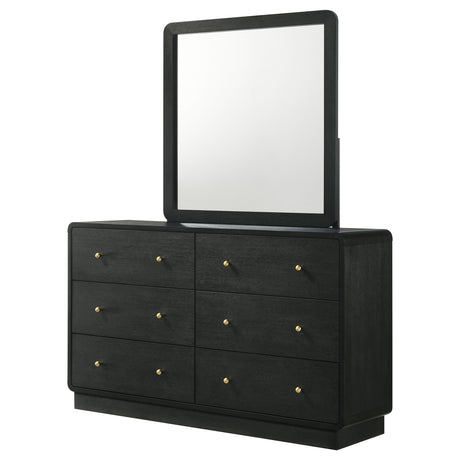 Cavelle Black 6-drawer Dresser and Mirror by Coaster at Eve Furniture