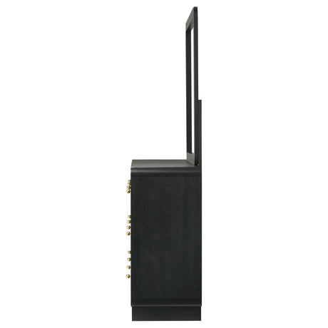 Cavelle Black 6-drawer Dresser and Mirror by Coaster at Eve Furniture