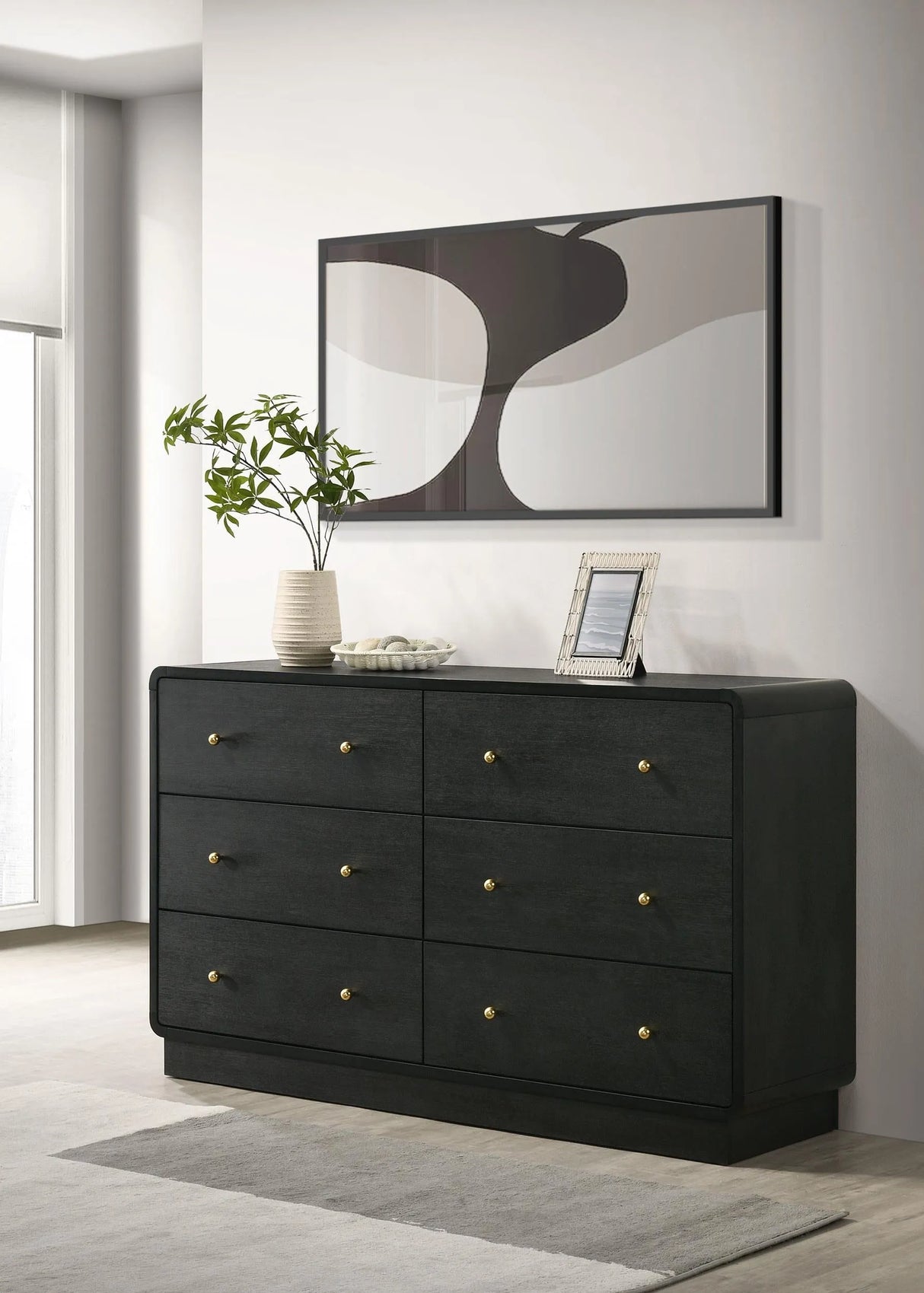 Cavelle Black 6-Drawer Dresser Cabinet by Coaster at Eve Furniture