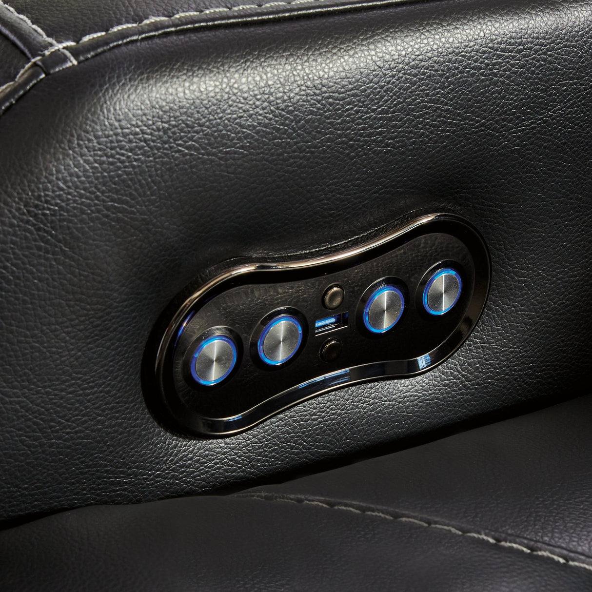 Caveman Den Midnight Dual Power Reclining Loveseat by Ashley at Eve Furniture