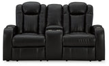 Caveman Den Midnight Dual Power Reclining Loveseat by Ashley at Eve Furniture