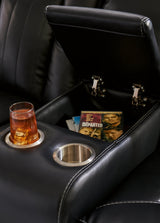 Caveman Den Midnight Dual Power Reclining Loveseat by Ashley at Eve Furniture