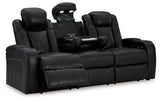 Caveman Den Midnight Dual Power Reclining Sofa by Ashley at Eve Furniture