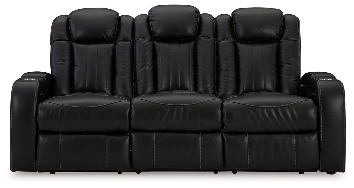 Caveman Den Midnight Dual Power Reclining Sofa by Ashley at Eve Furniture