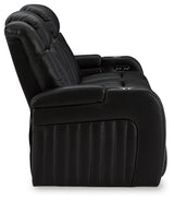 Caveman Den Midnight Dual Power Reclining Sofa by Ashley at Eve Furniture