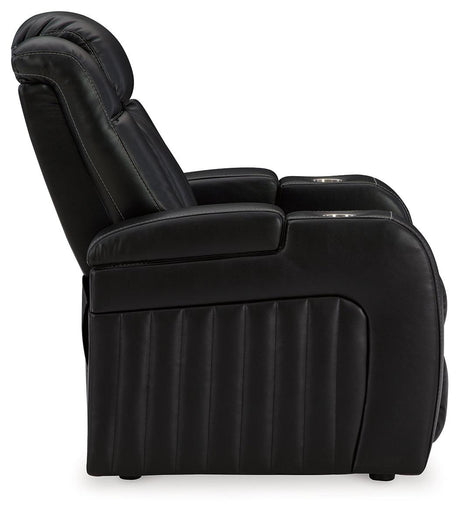 Caveman Den Midnight Power Recliner by Ashley at Eve Furniture