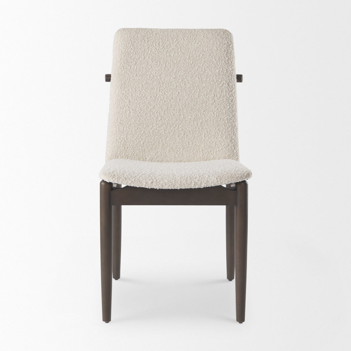 Cavett Cream Boucle Upholstered Seat W/Dark Brown Wood Frame Dining Chair, Set of 2 by Mercana at Eve Furniture