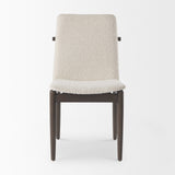 Cavett Cream Boucle Upholstered Seat W/Dark Brown Wood Frame Dining Chair, Set of 2 by Mercana at Eve Furniture