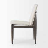 Cavett Cream Boucle Upholstered Seat W/Dark Brown Wood Frame Dining Chair, Set of 2 by Mercana at Eve Furniture