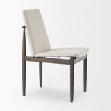 Cavett Cream Boucle Upholstered Seat W/Dark Brown Wood Frame Dining Chair, Set of 2 by Mercana at Eve Furniture