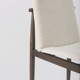 Cavett Cream Boucle Upholstered Seat W/Dark Brown Wood Frame Dining Chair, Set of 2 by Mercana at Eve Furniture